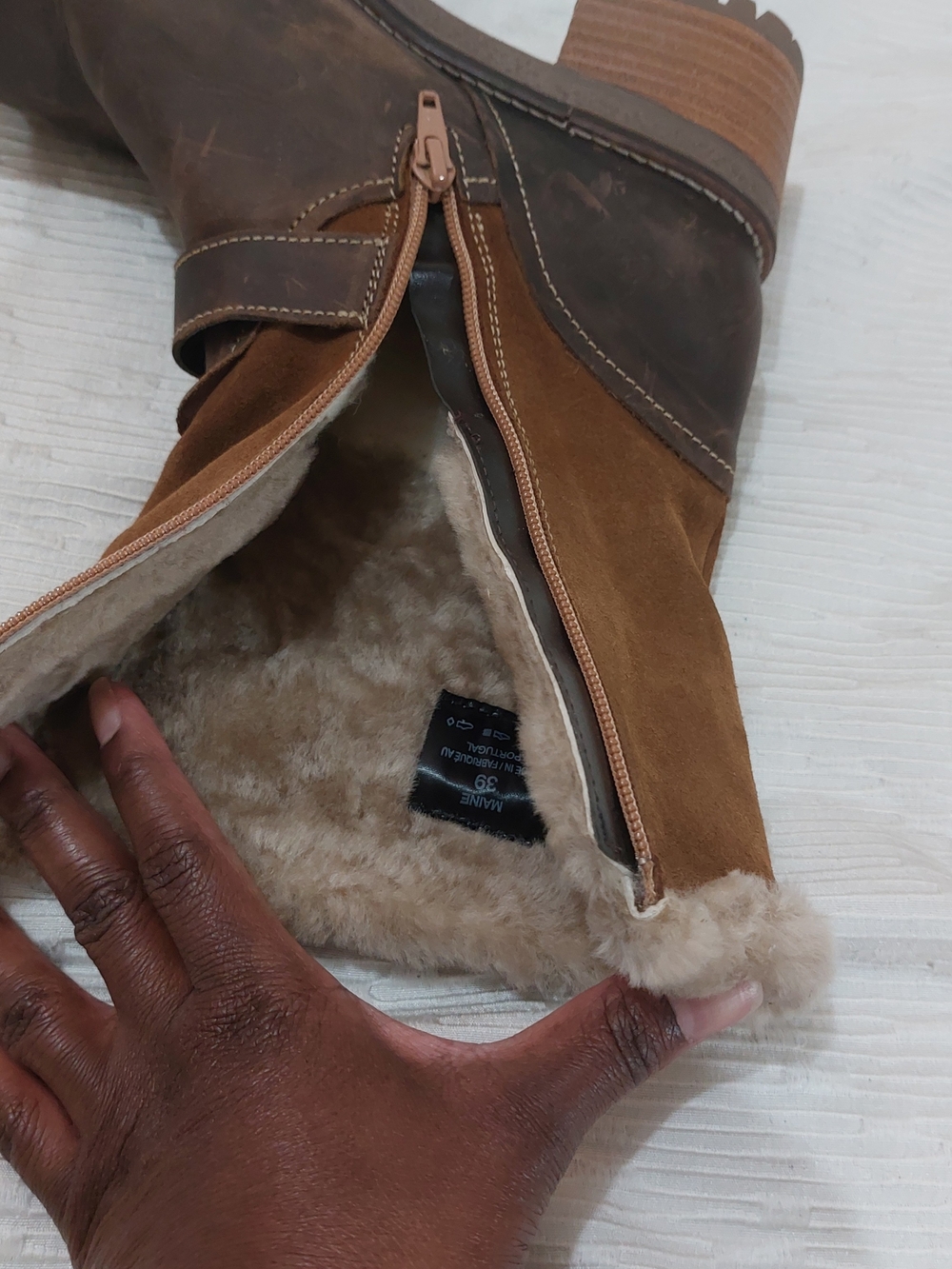 Overland Brown Suede Boots with Side Zip Size 39/8 - Picture 11 of 13